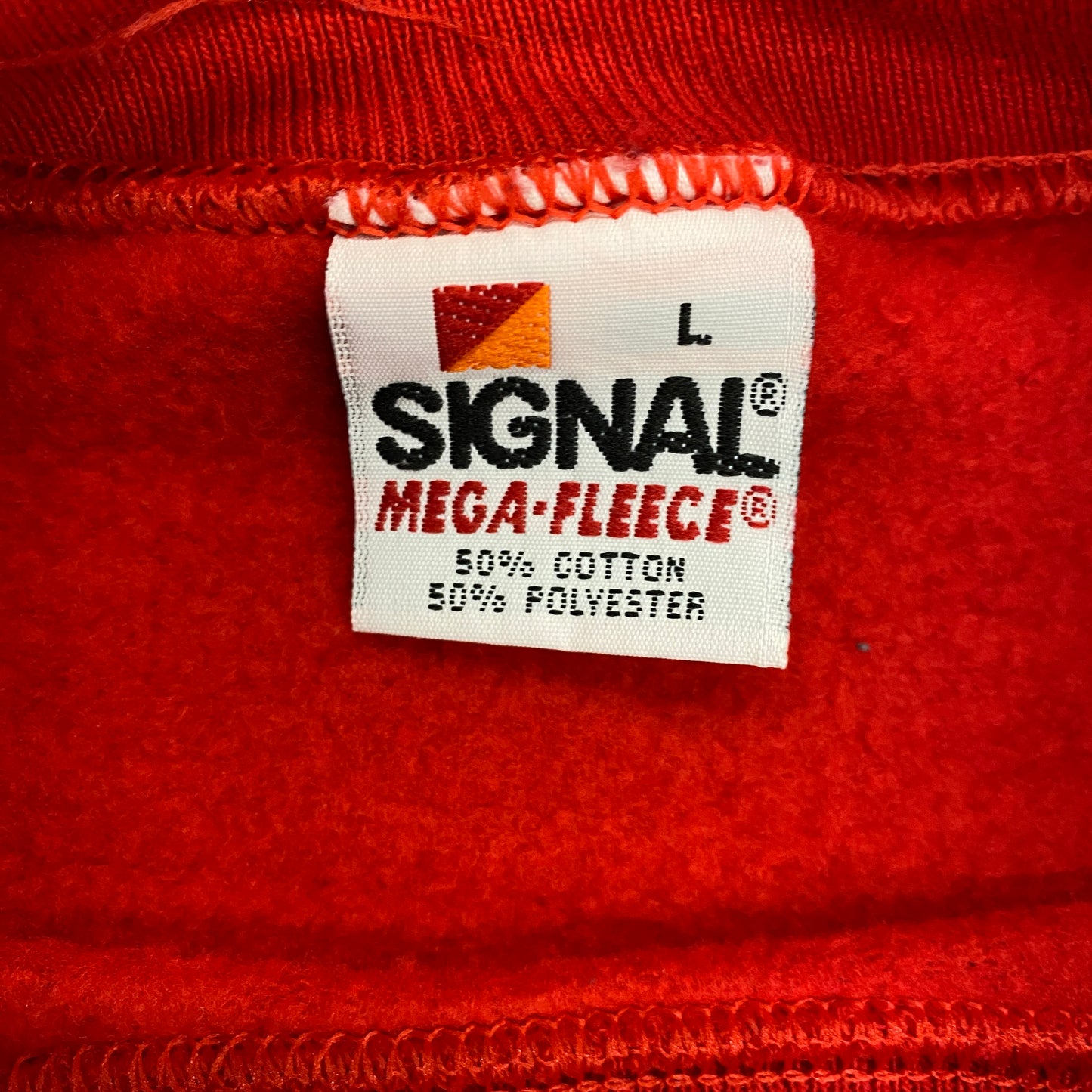Vintage 1990s Signal Mega Fleece Red Sweatshirt - Size Large