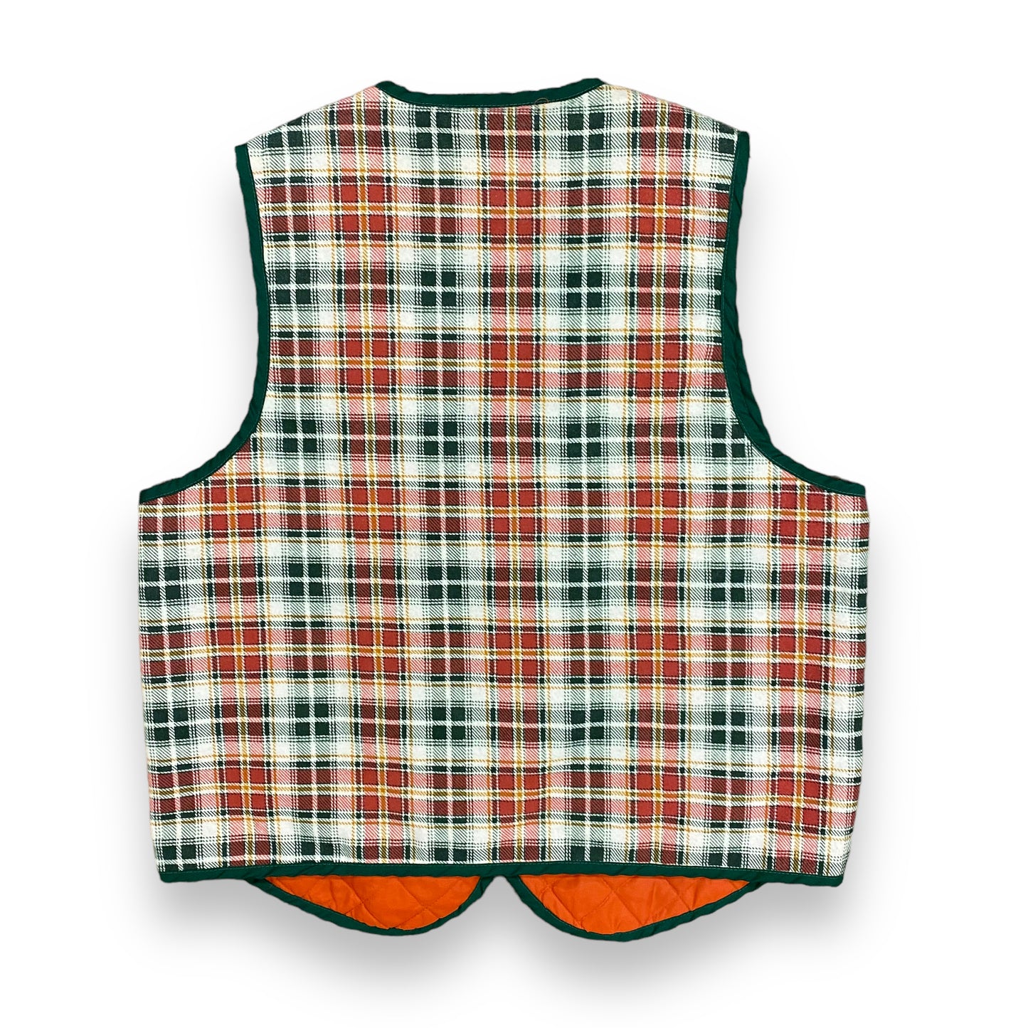 Vintage 1970s Sears Plaid Quilt Lined Vest - Size Medium
