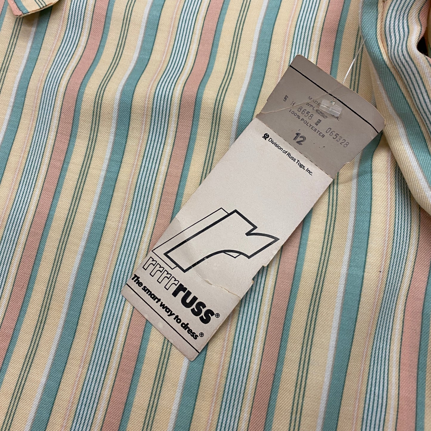 NWT 1980s rrrrruss Striped Half Button Shirt - Size M/L