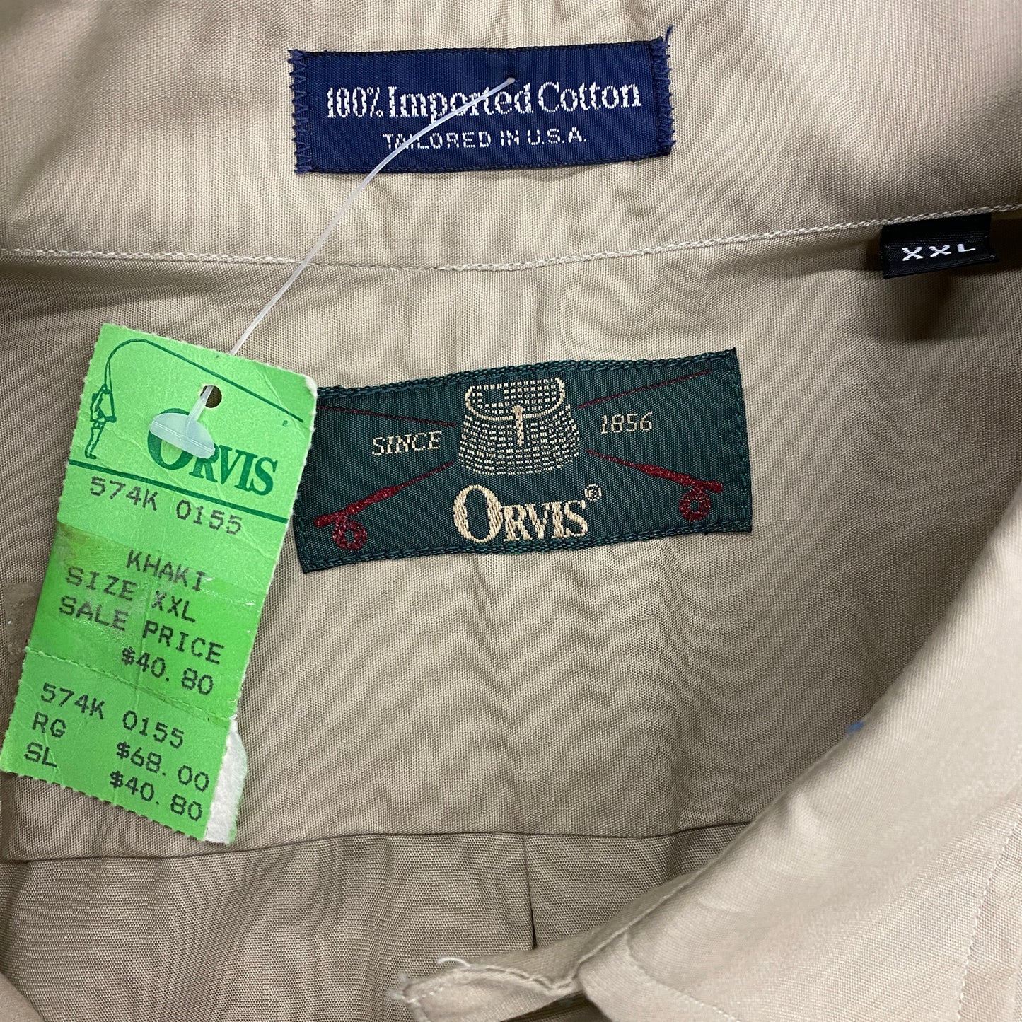 NWT Vintage Orvis Tan Button-Up Shirt - Size XXL