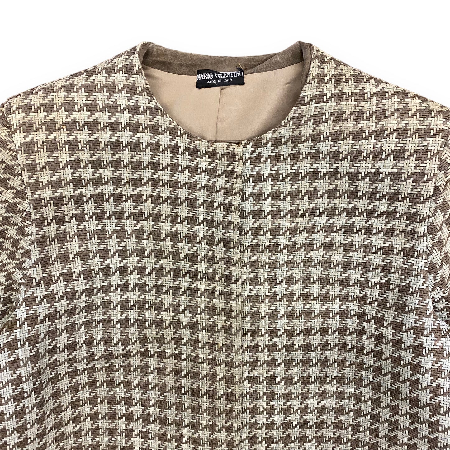 1980s Mario Valentino Woven Hidden Button Jacket - Size Small/Medium