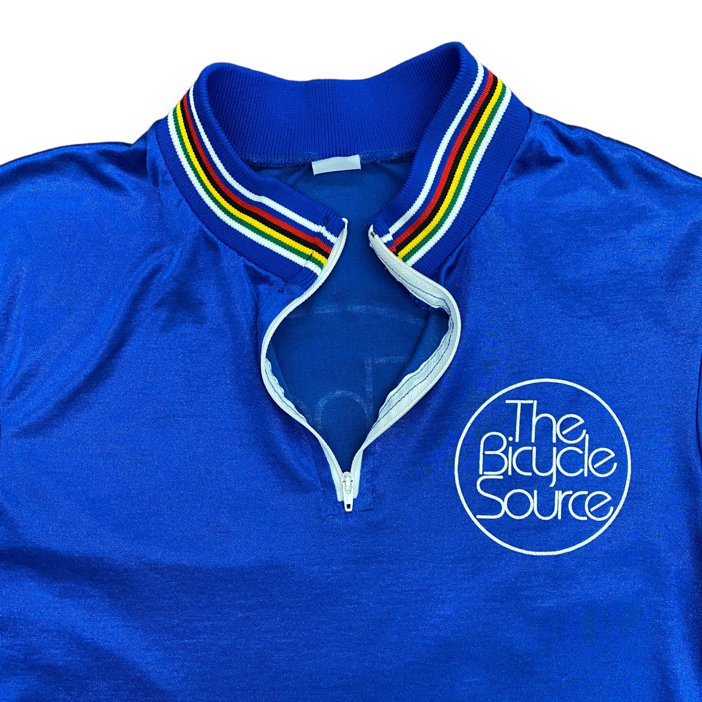 Vintage 1980s The Bicycle Source Blue Short Sleeve Quarter Zip - Size M/L