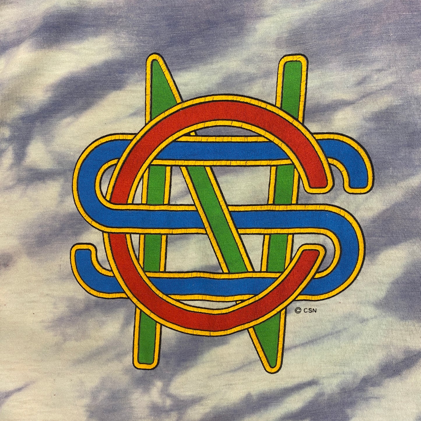 Vintage 1980s Crosby, Stills, & Nash Tie Dye Band Tee - Size XL