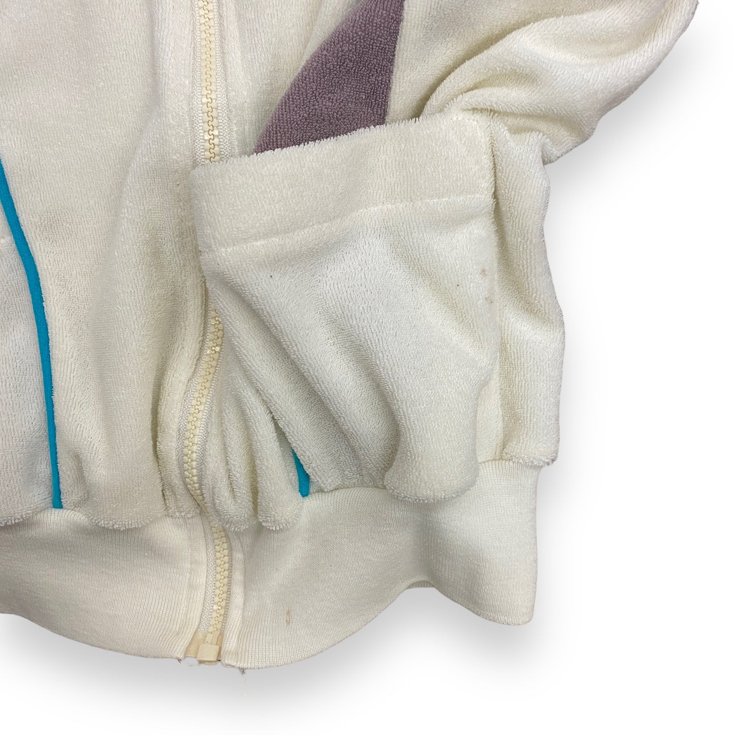 1980s Jantzen Terry Cloth Zip-Up Tee - Size Medium