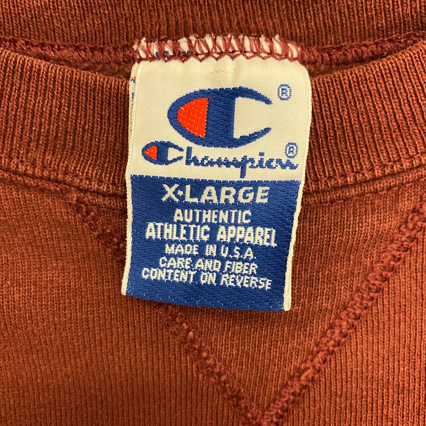 Vintage 90s Champion Embroidered Maroon Logo Sweatshirt - Size XL (Fits Large)