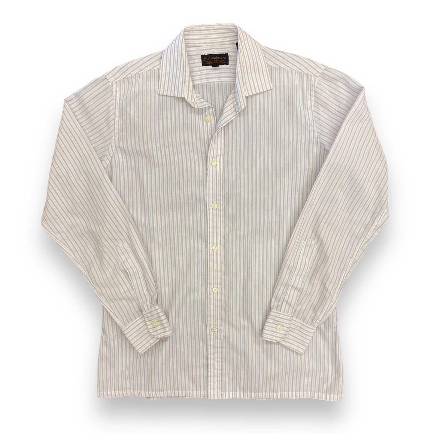 1980s Yves Saint Laurent Red & Blue Striped Button Up - Size Medium (15)