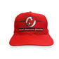 Vintage 1990s New Jersey Devils Red Split Bar Snapback Hat