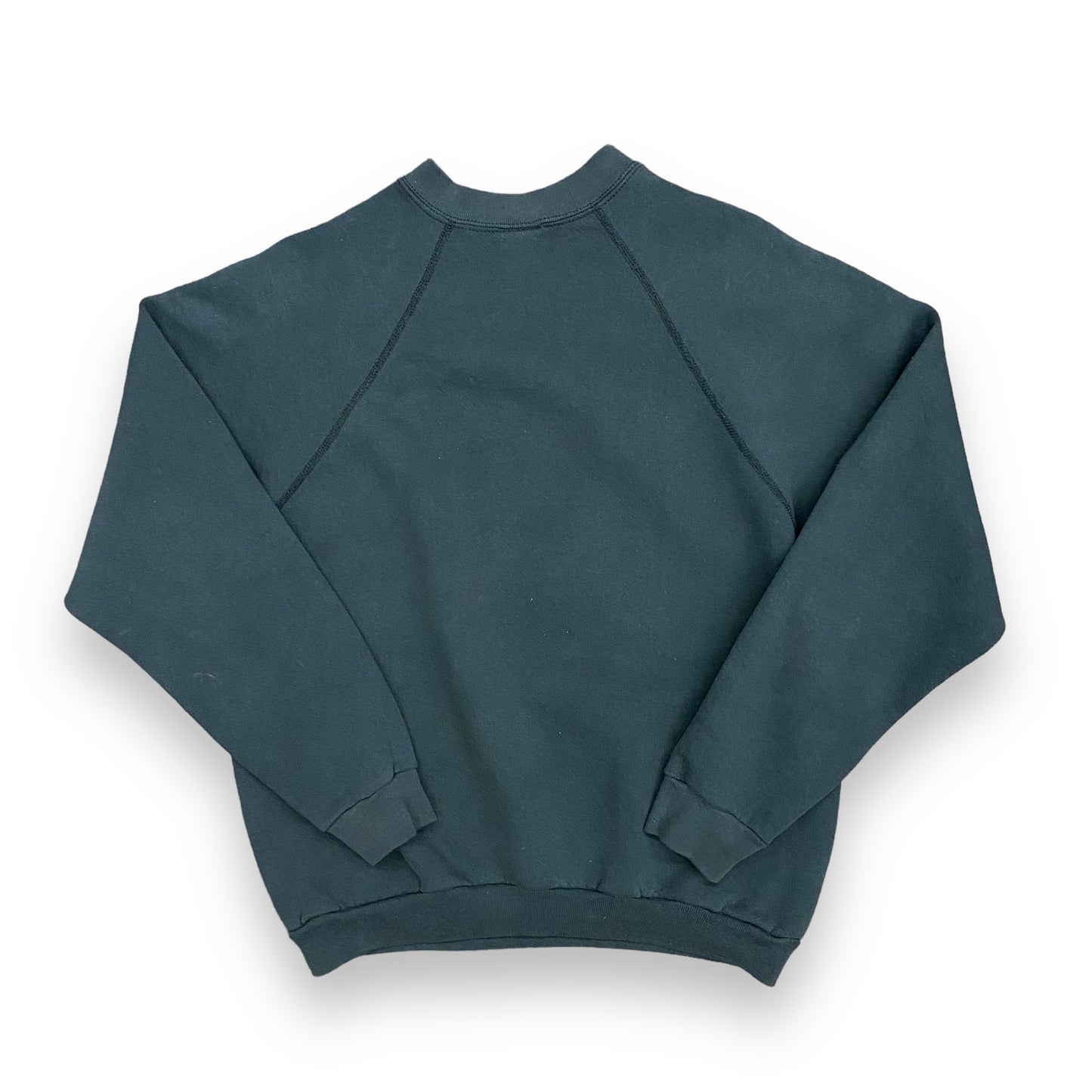 1990s Tultex Faded Black Raglan Sweatshirt - Size Large