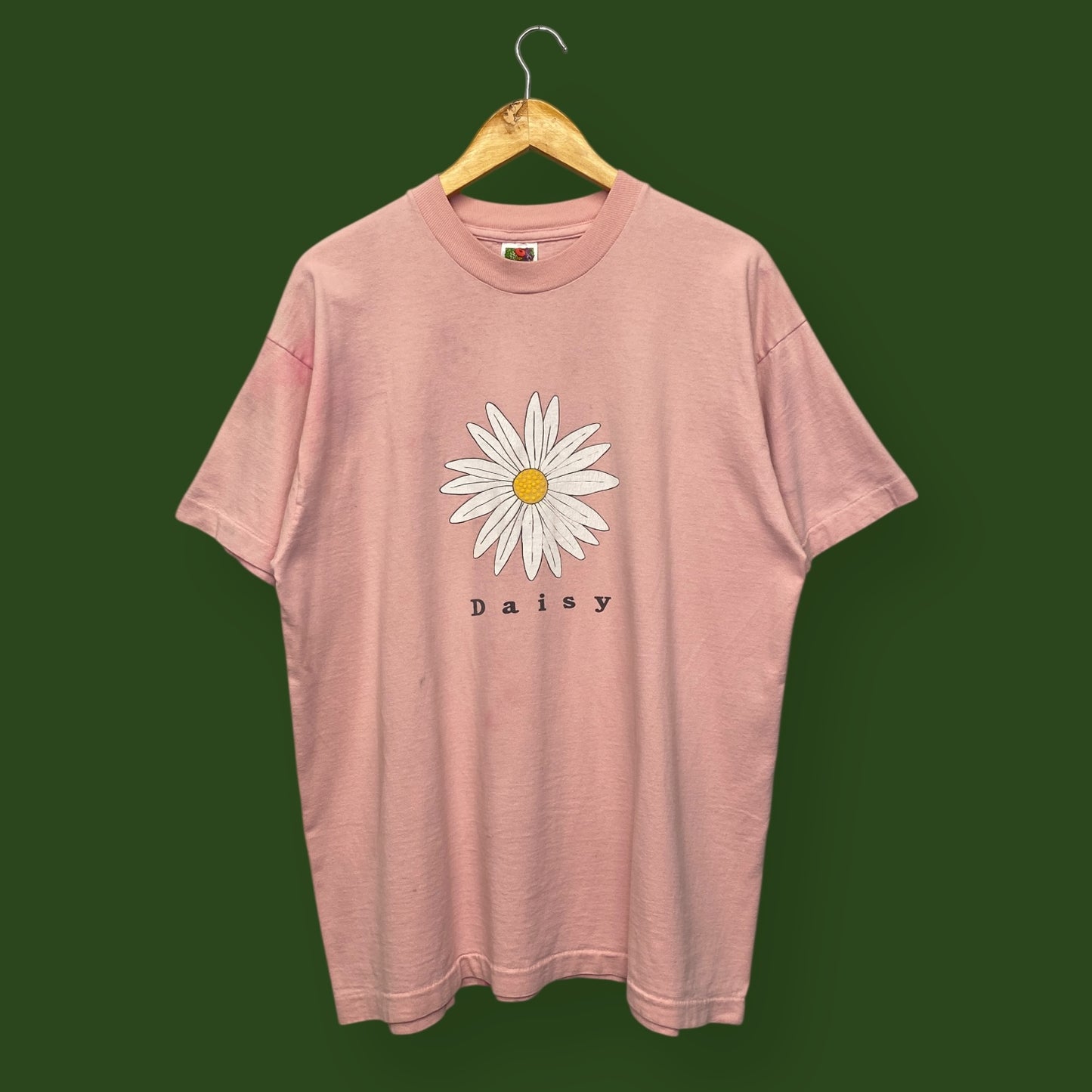 1990s Daisy Flower Light Pink Tee - Size XL