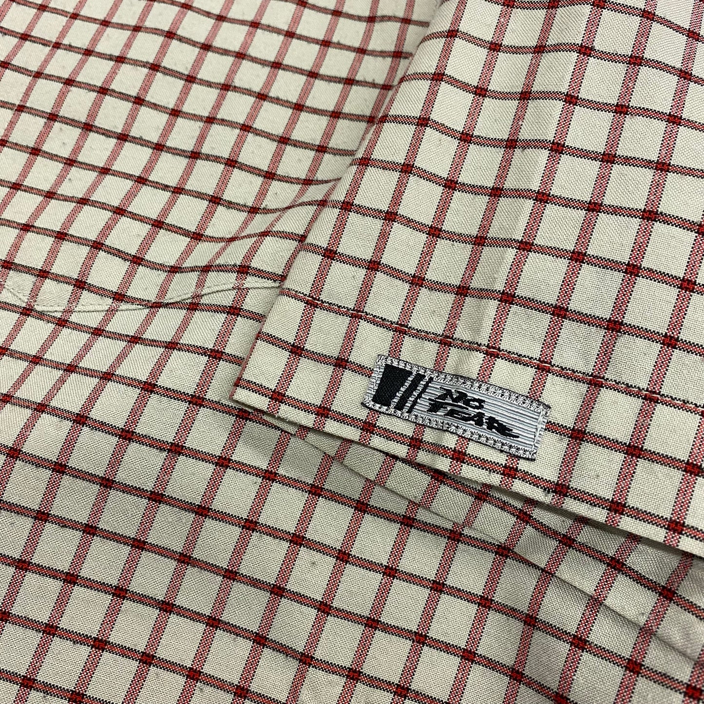 Y2K No Fear Red & Gray Button Up - Size XL