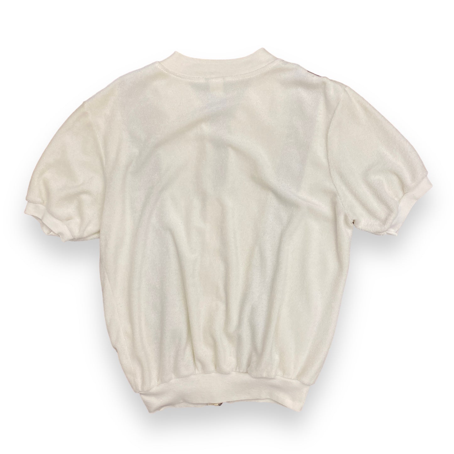 1980s Jantzen Terry Cloth Zip-Up Tee - Size Medium