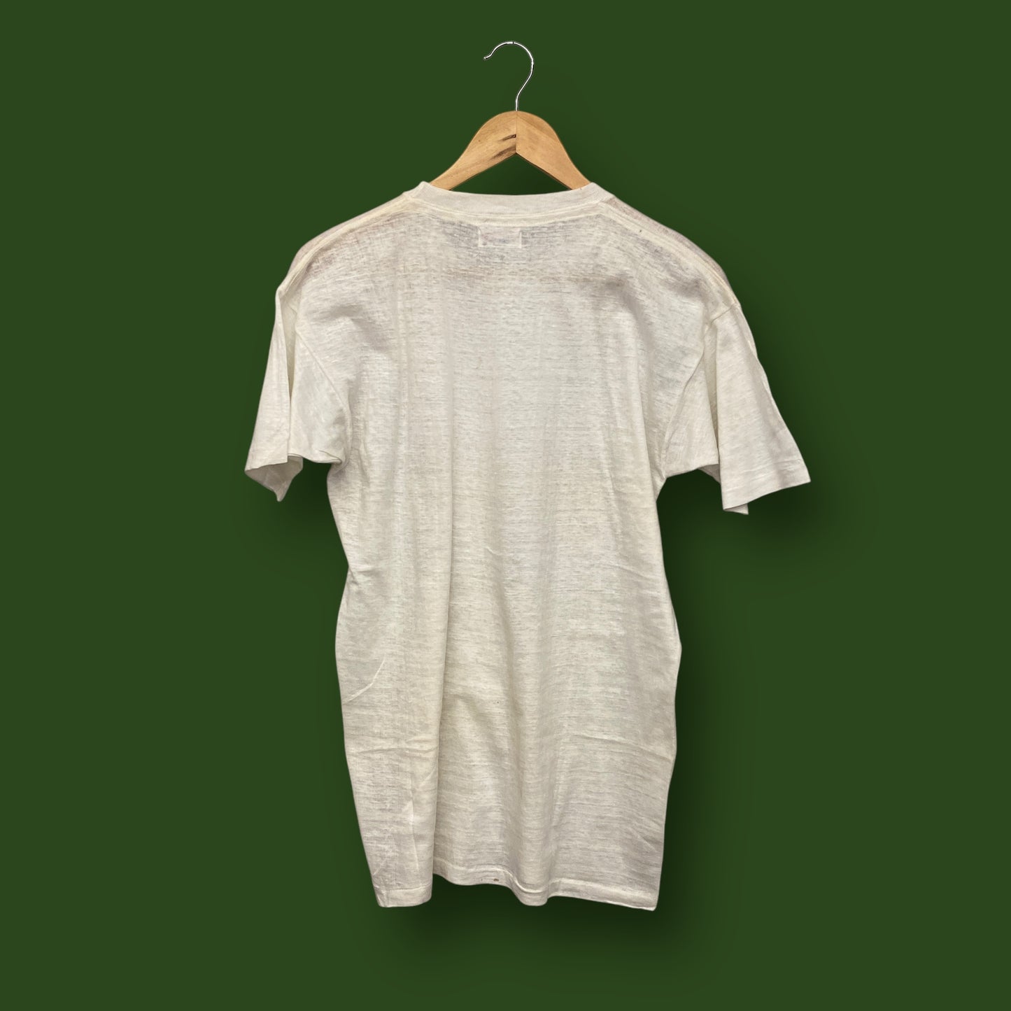 1970s White Single Stitch Tee - Size Large