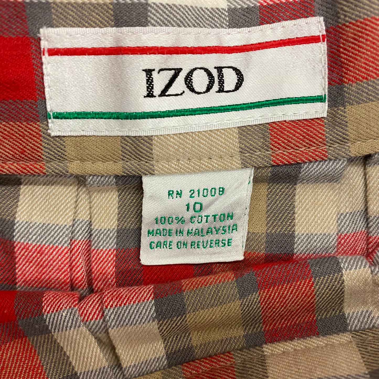 1980s Izod Plaid Pleated Skirt - Size 10