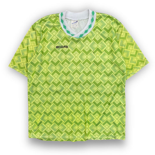 Vintage 1990s Score Green Diamond Soccer Jersey - Size Medium