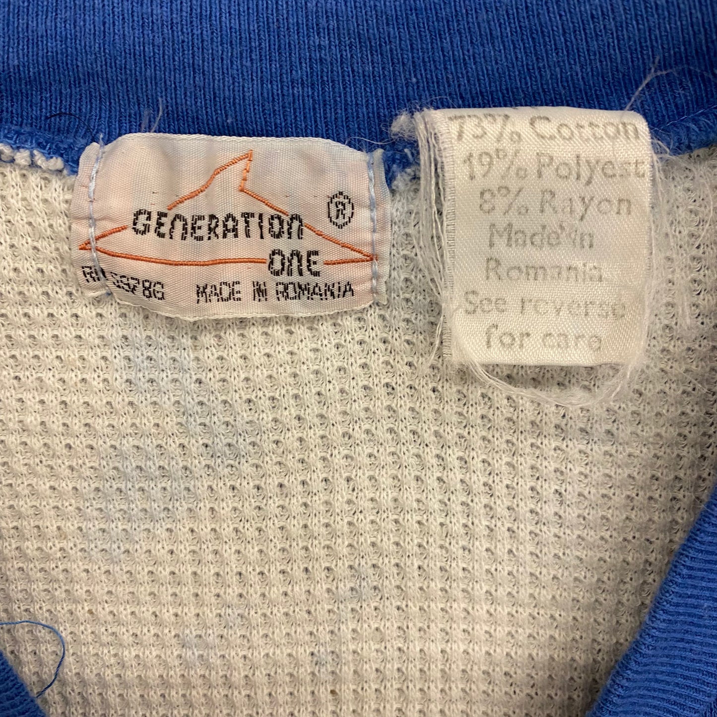 1980s Generation One Thermal Lined Blue Vest - Size Medium