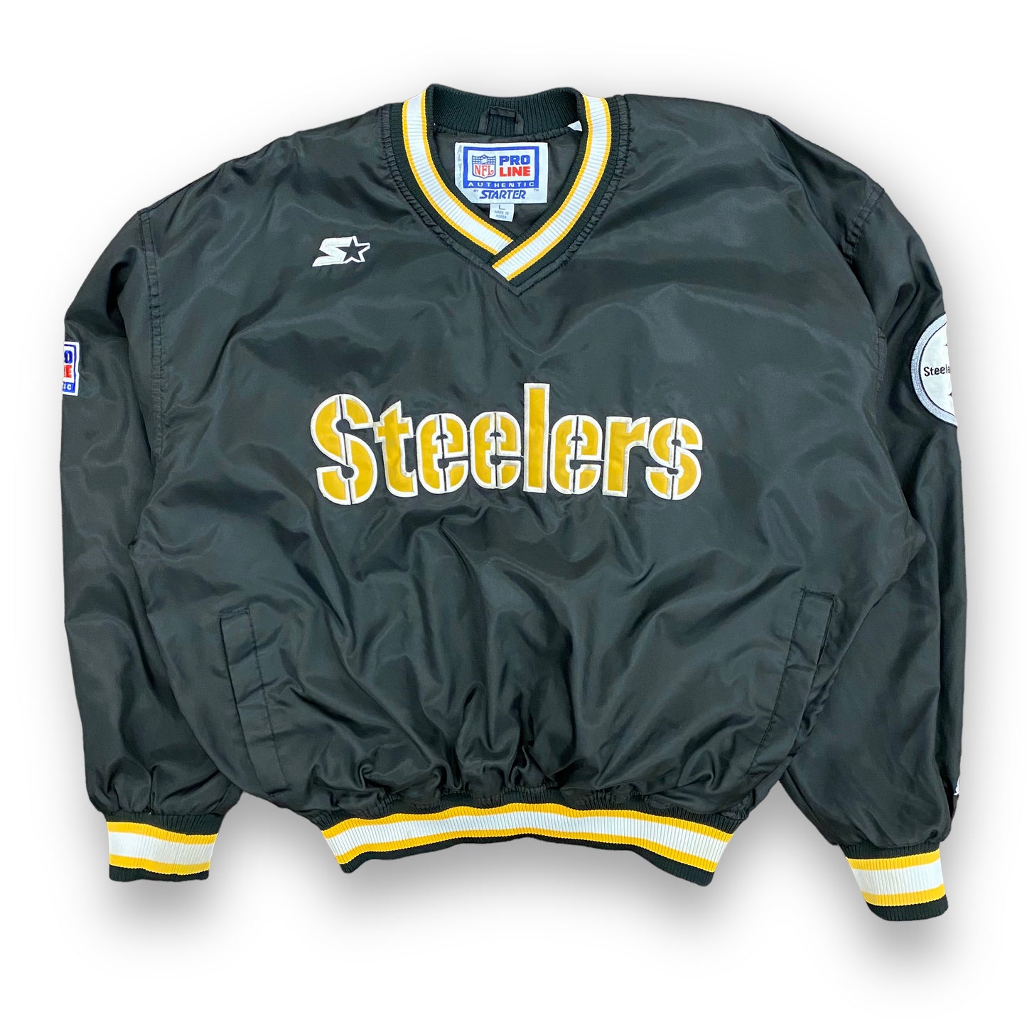 Vintage 1990s Pro Line by Starter Pittsburgh Steelers Pullover Windbreaker - Size Large