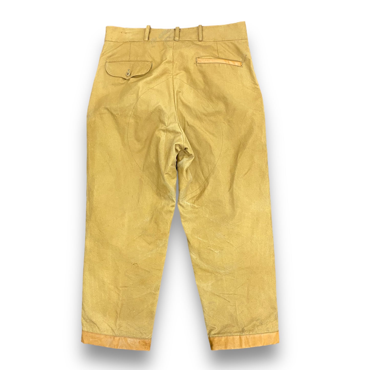 Vintage 1960s LL Bean Leather Panel Canvas Hunting Pants - 34"26"