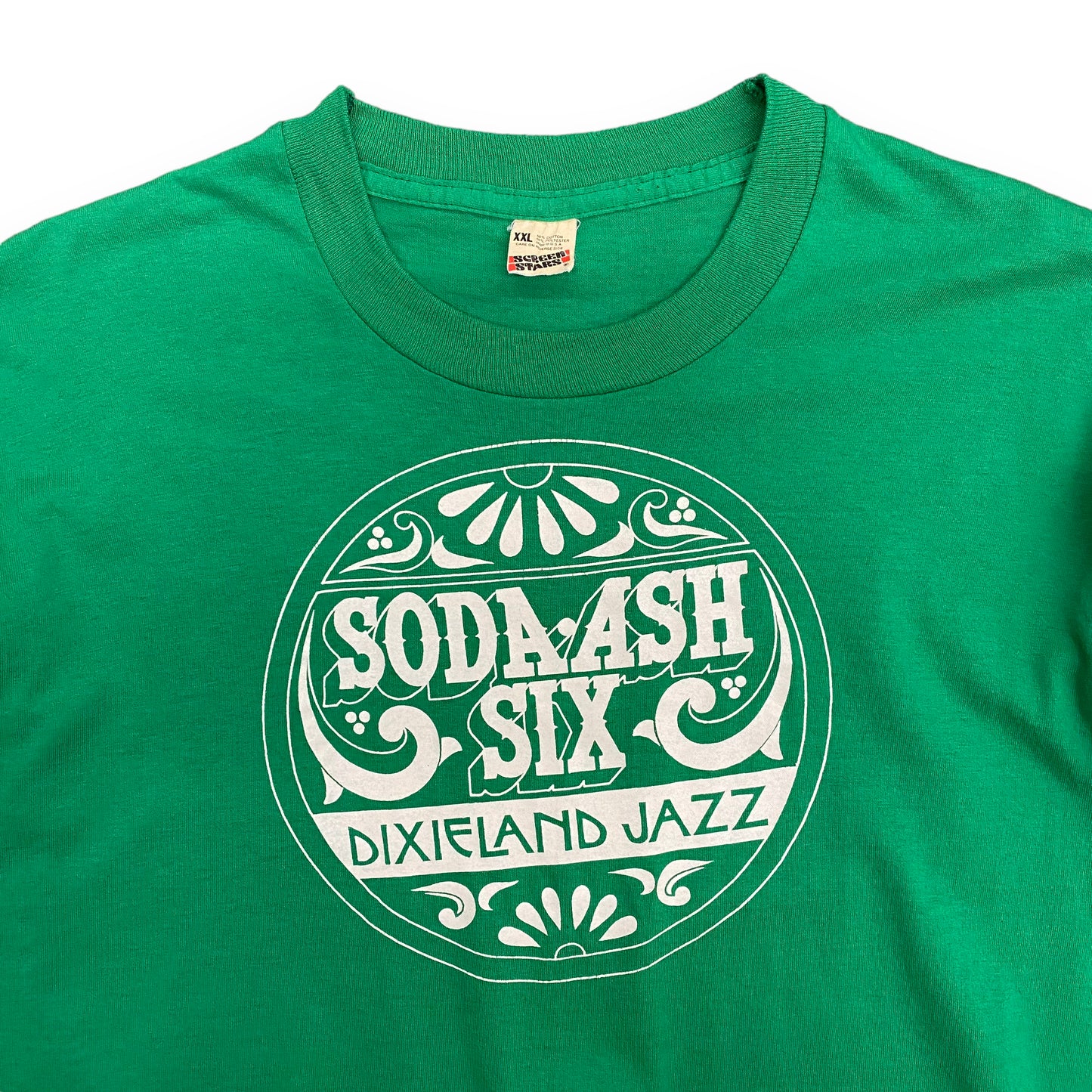 Vintage 1980s Soda Ash Six: Dixieland Jazz Band Tee - Size XXL
