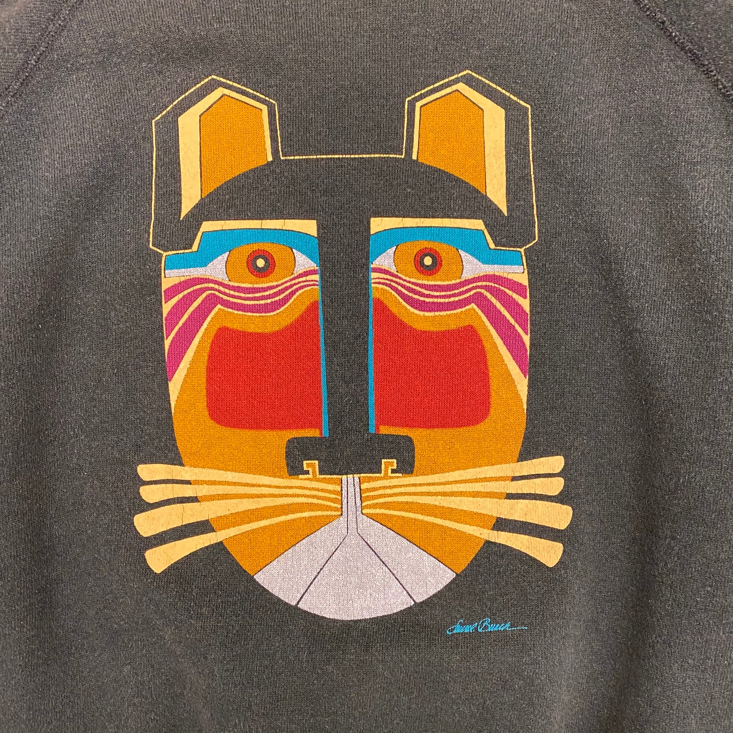 1990s Laurel Burch "Miikio: Mythical Menagerie" Art Print Sweatshirt - Size Large