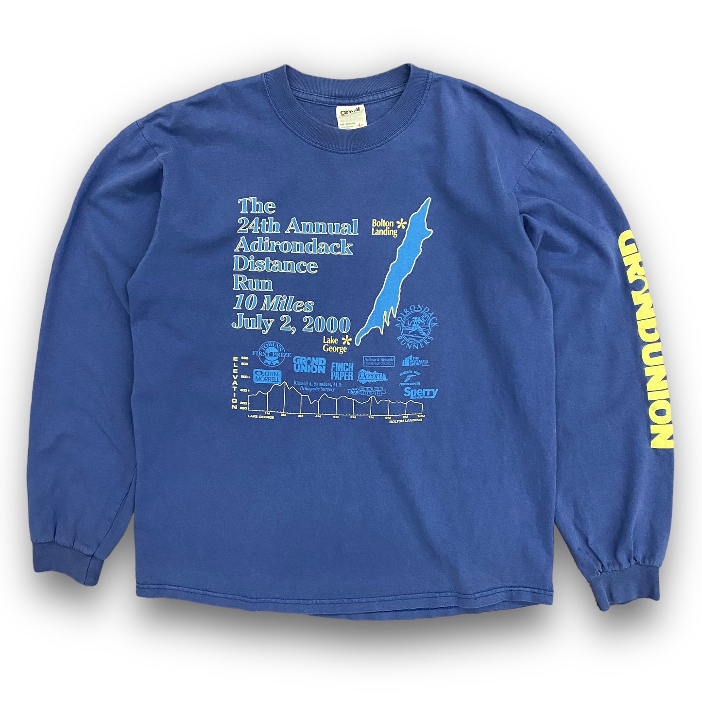 2000 Adirondack Distance Run 10 Miler Long Sleeve Tee - Size Large