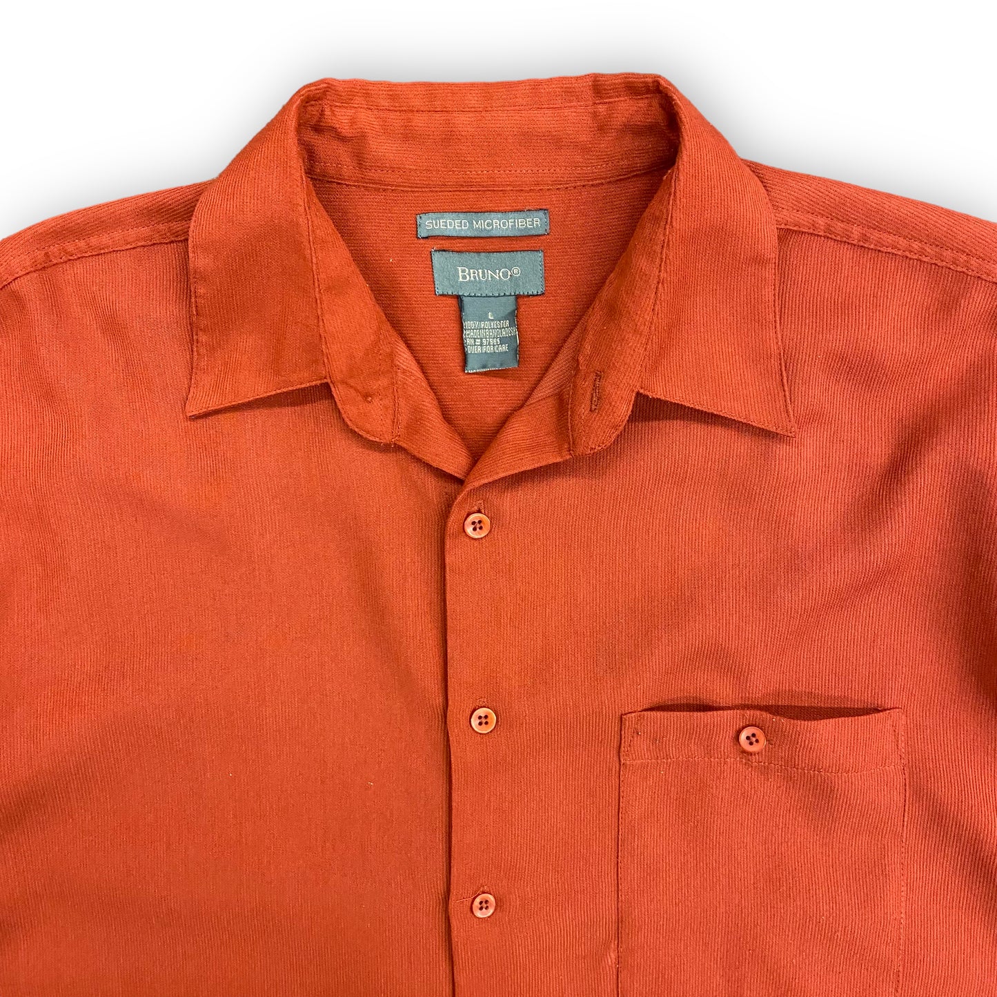 Vintage Bruno Suede Burnt Orange Button Up - Size Large