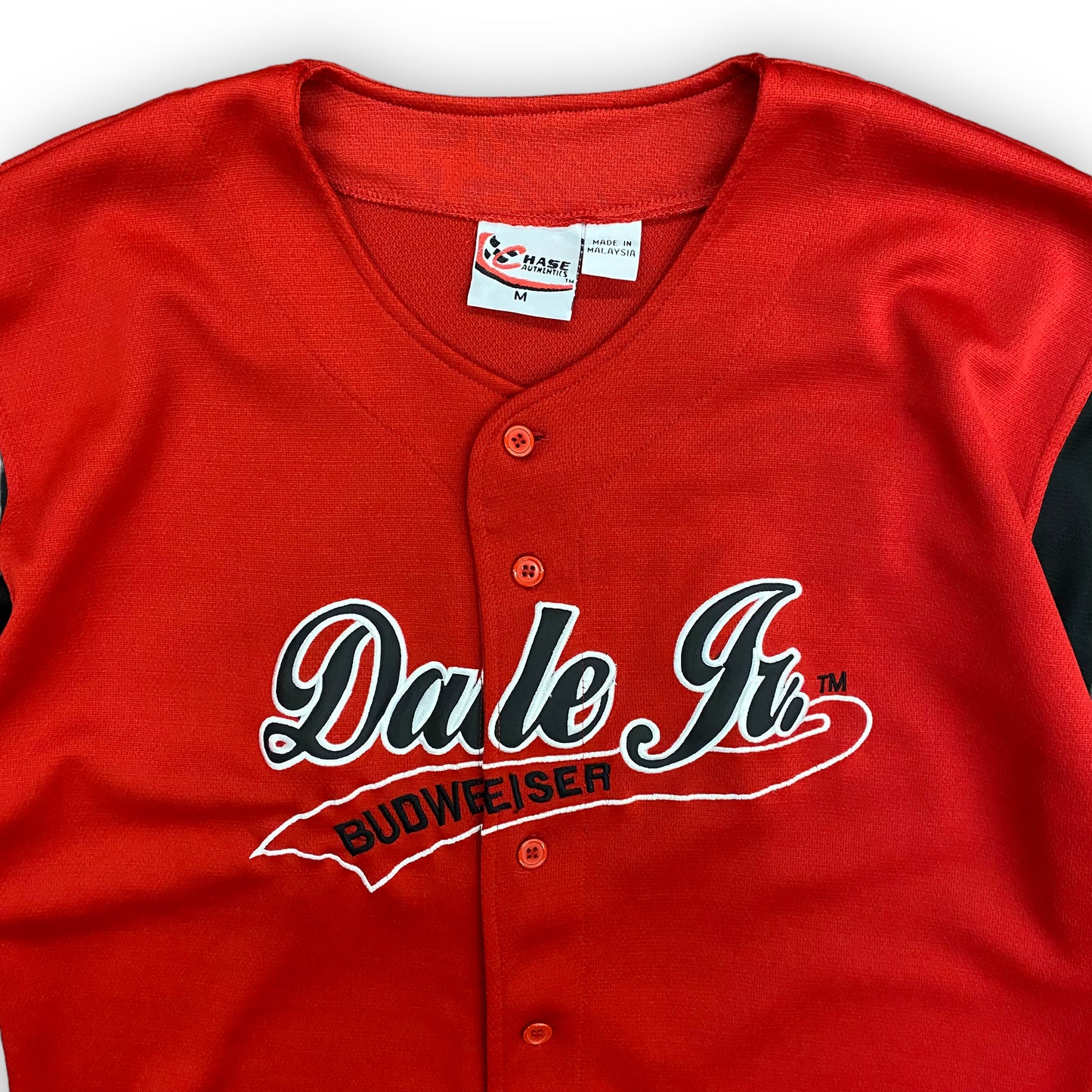 Vintage Dale Earnhardt Jr. Budweiser Baseball Jersey - Size Medium (Fits XL)