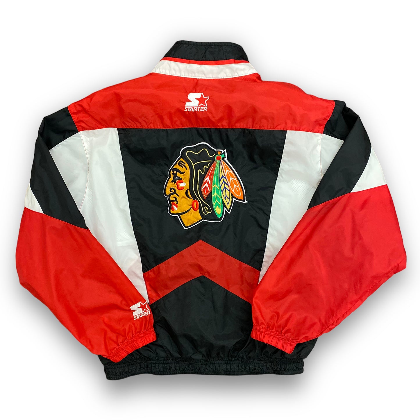 1990s Starter Chicago Blackhawks Hockey Zip Up Windbreaker - Size Small/Medium