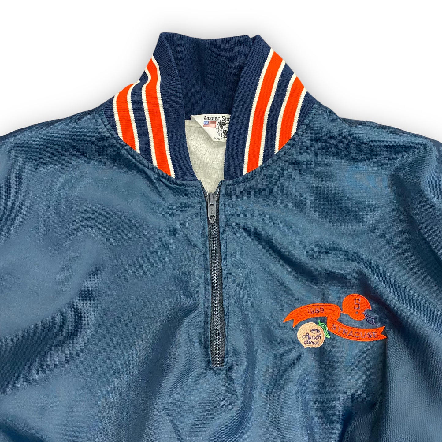 Vintage 1989 Syracuse University Football Peach Bowl Pullover Windbreaker - Size XL