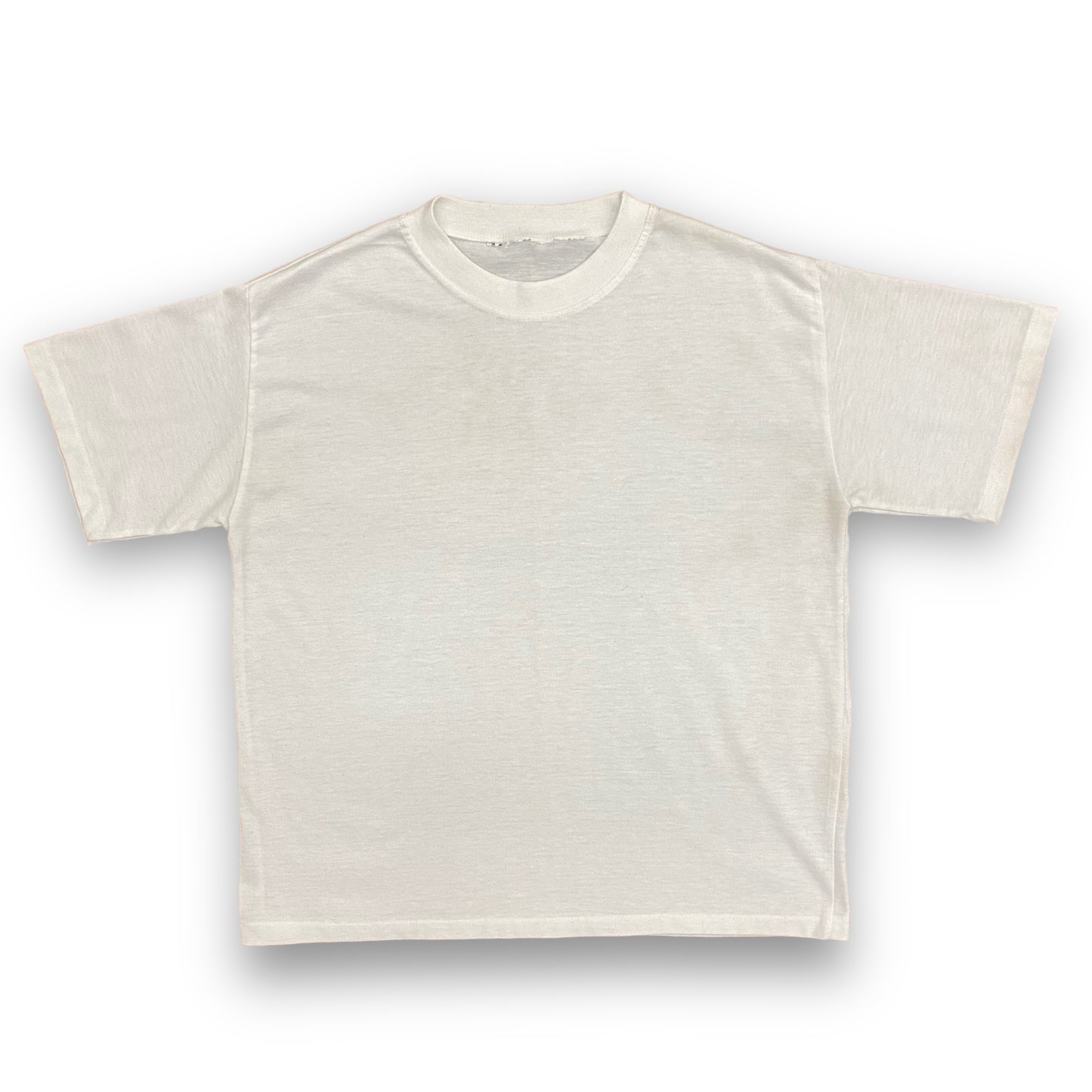 1980s White Single Stitch Blank Tee - Size Large