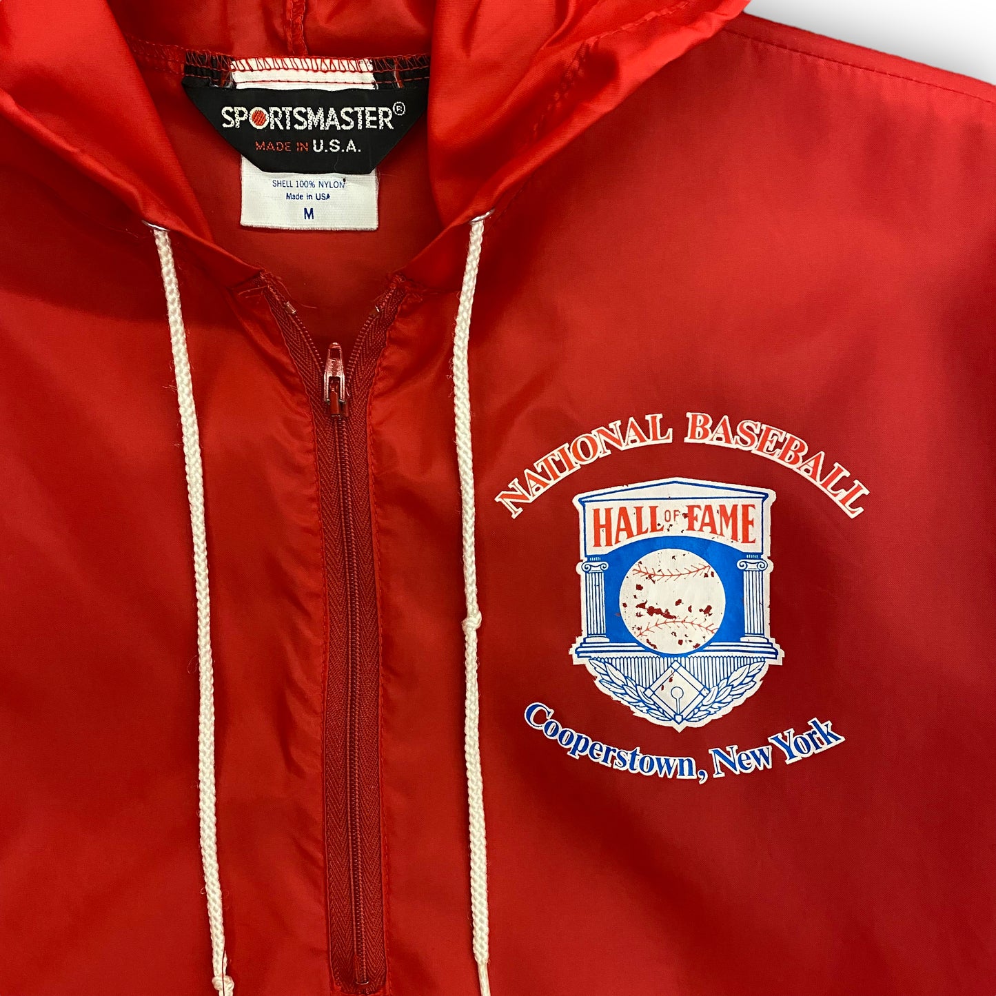 1980s National Baseball Hall of Fame Red Windbreaker - Size Medium
