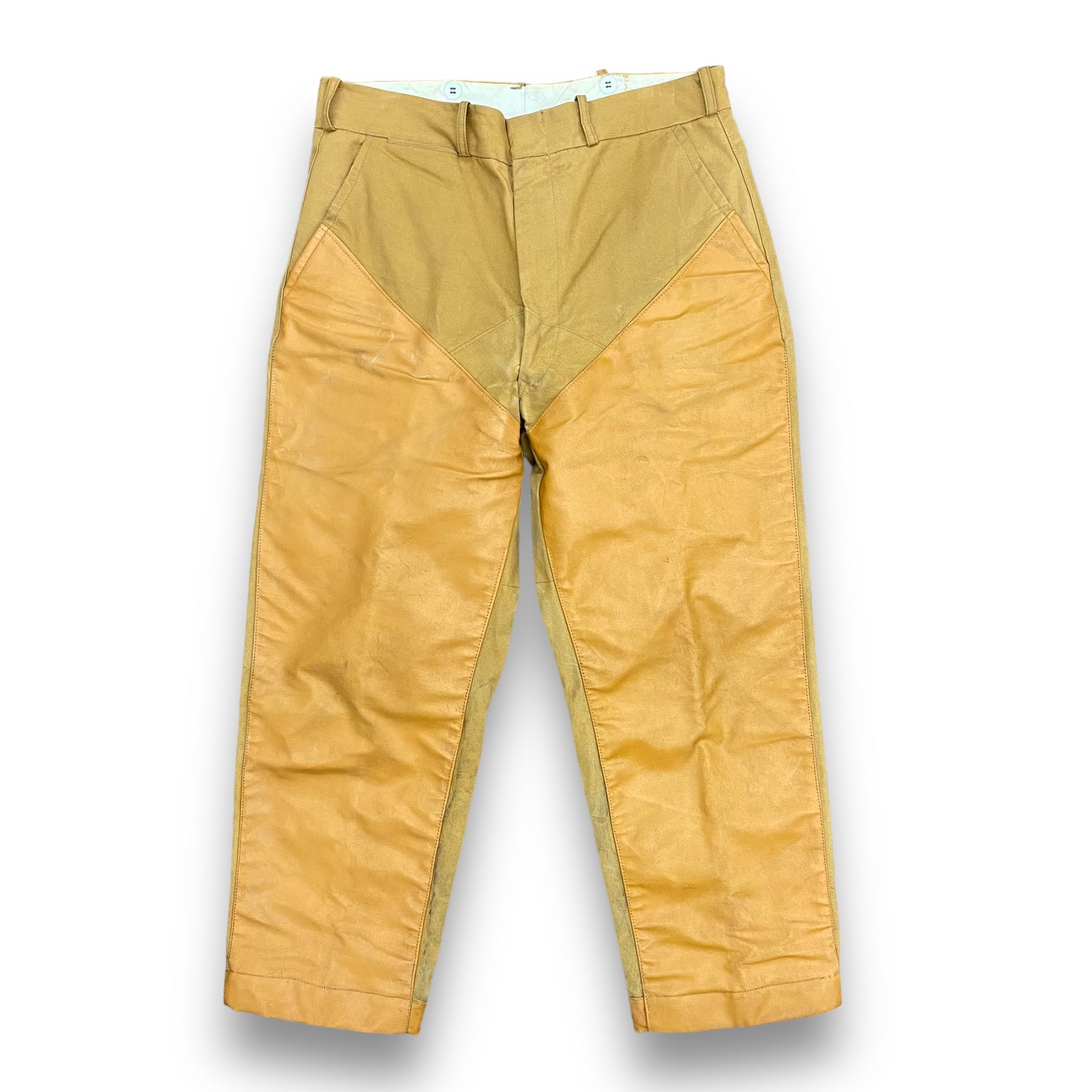 Vintage 1960s LL Bean Leather Panel Canvas Hunting Pants - 34"26"