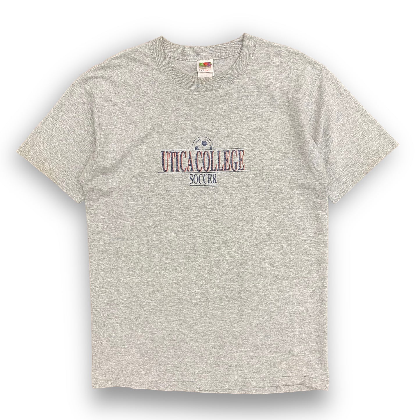 Vintage Utica College Soccer Gray Tee - Size Large