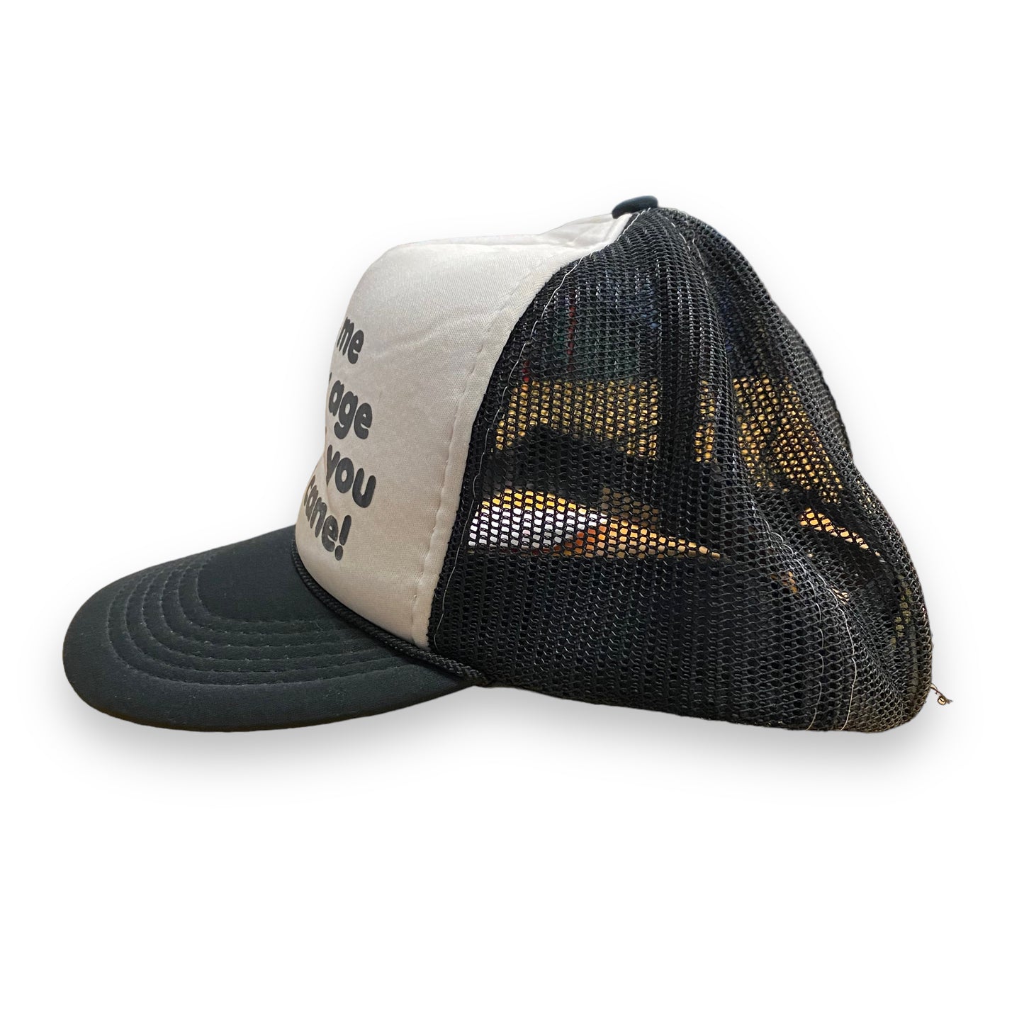 Vintage "Tease Me" Black & White Trucker Hat