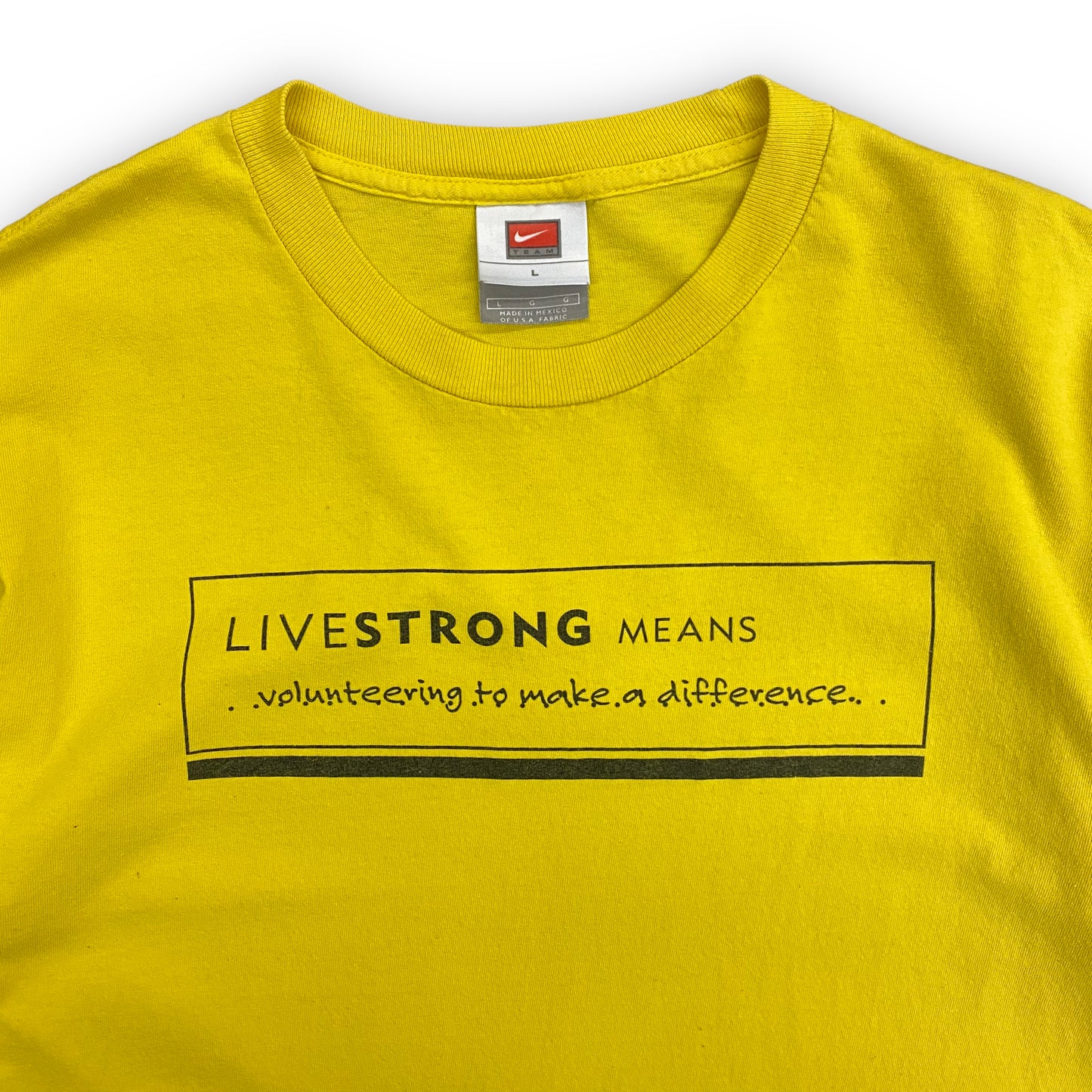 Y2K Nike "LIVESTRONG" Yellow Tee - Size Large