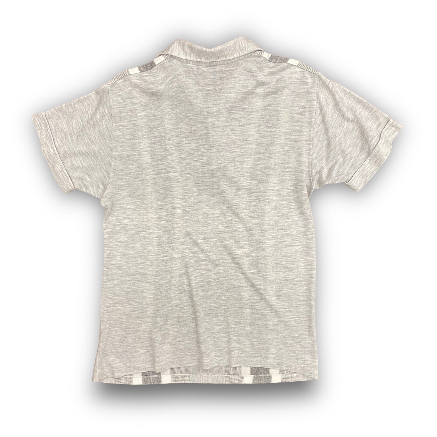 Vintage 1970s Striped Gray Polo Shirt - Size Medium