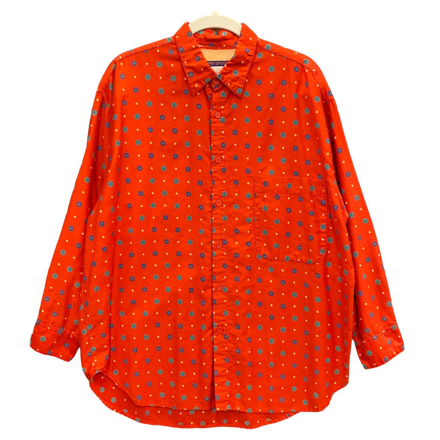 Vintage Esprit Button Down With Satin Cuff Lining - Size Large