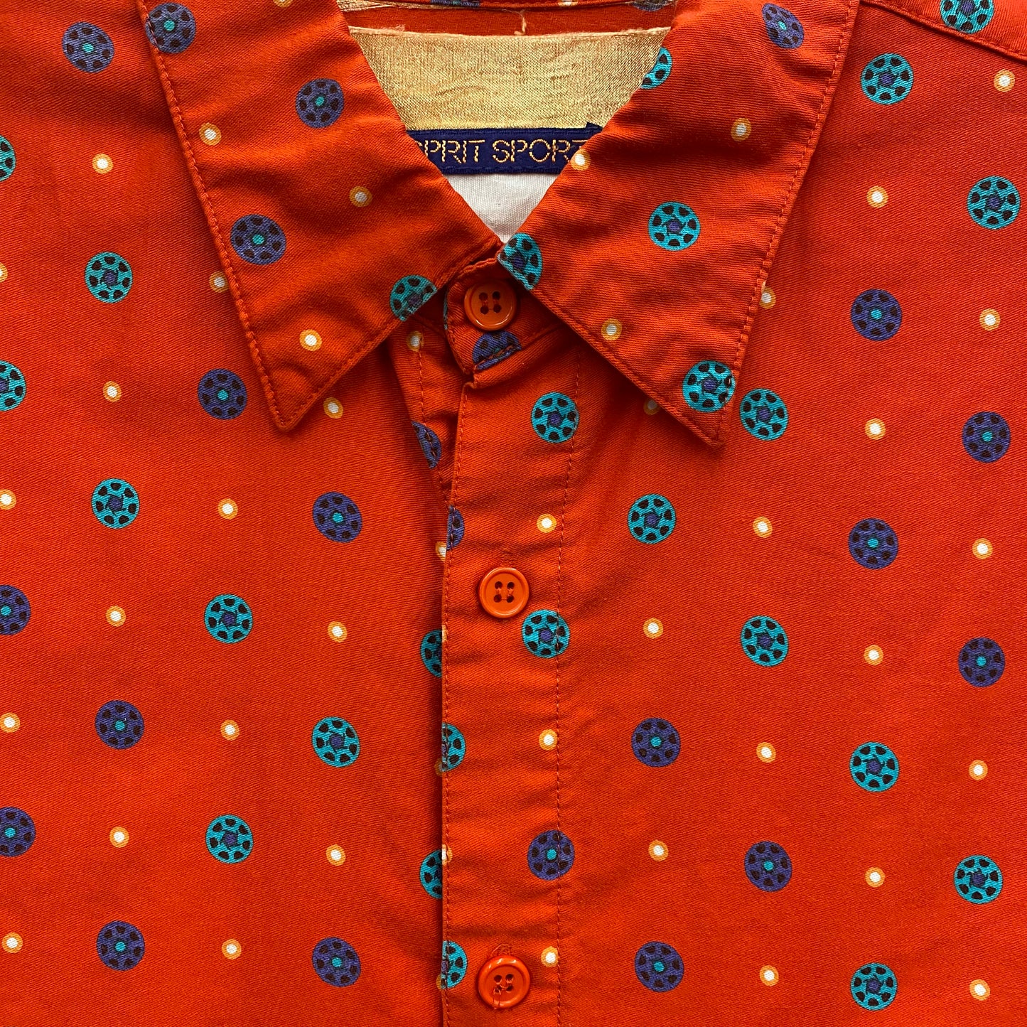 Vintage Esprit Button Down With Satin Cuff Lining - Size Large