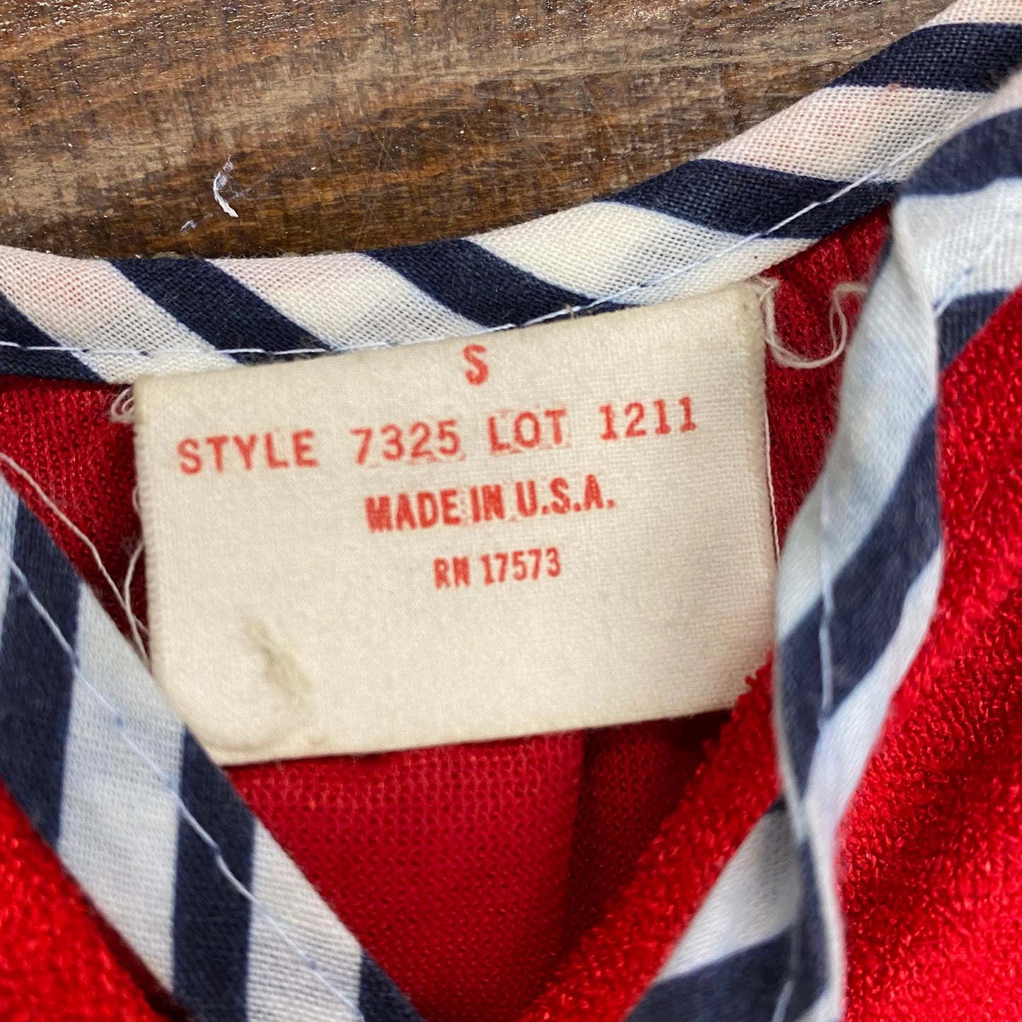 60s Red Terry Cloth Beach Dress - Size Small