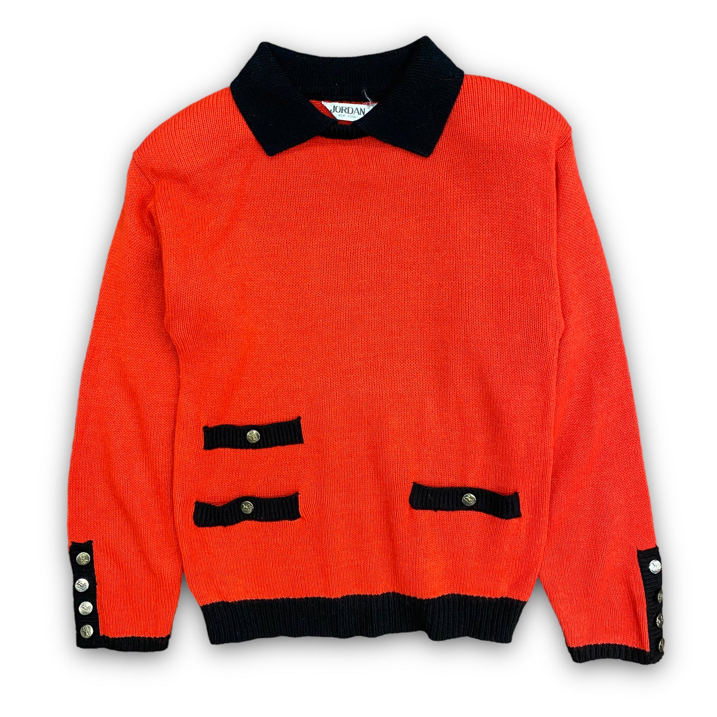 Vintage Jordan Red & Black Collared Sweater - Size Small