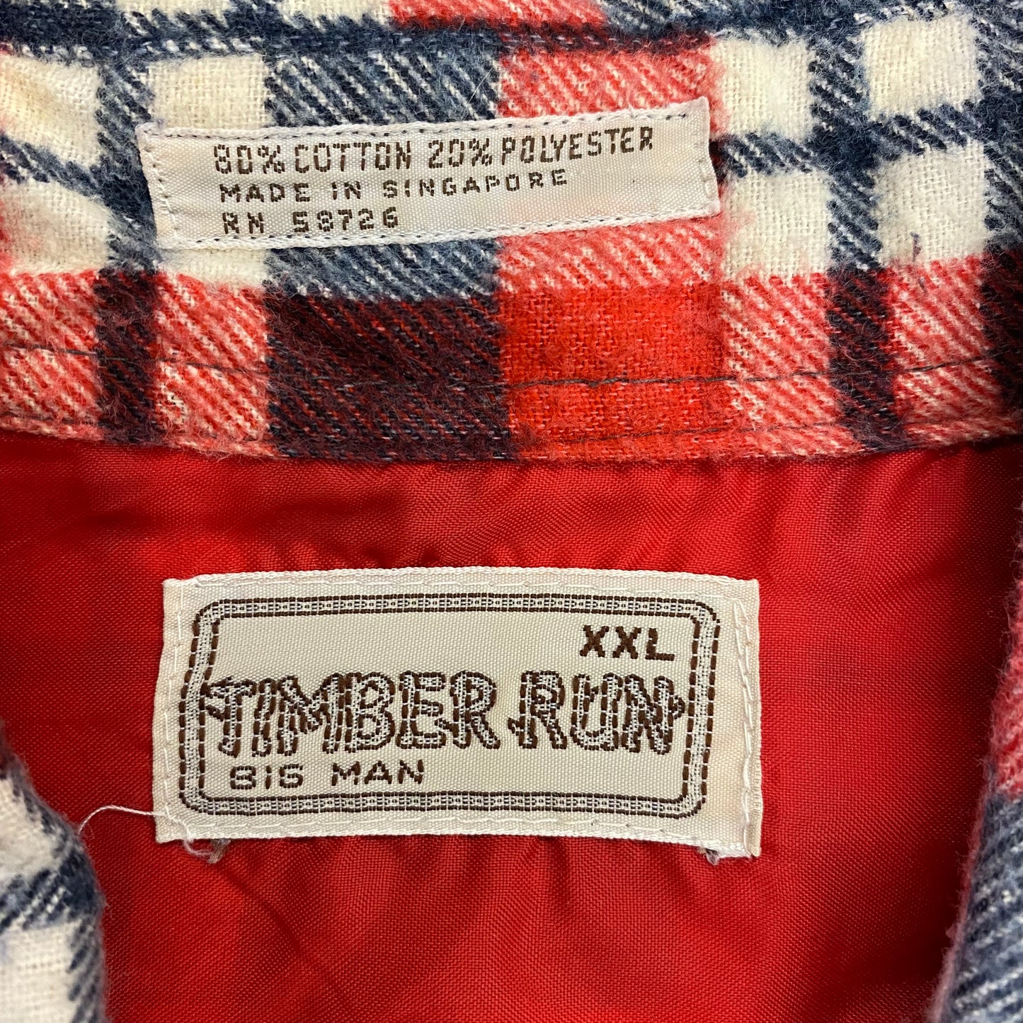 90s Vintage Timber Run Red/Blue Flannel Shirt - Size XXL