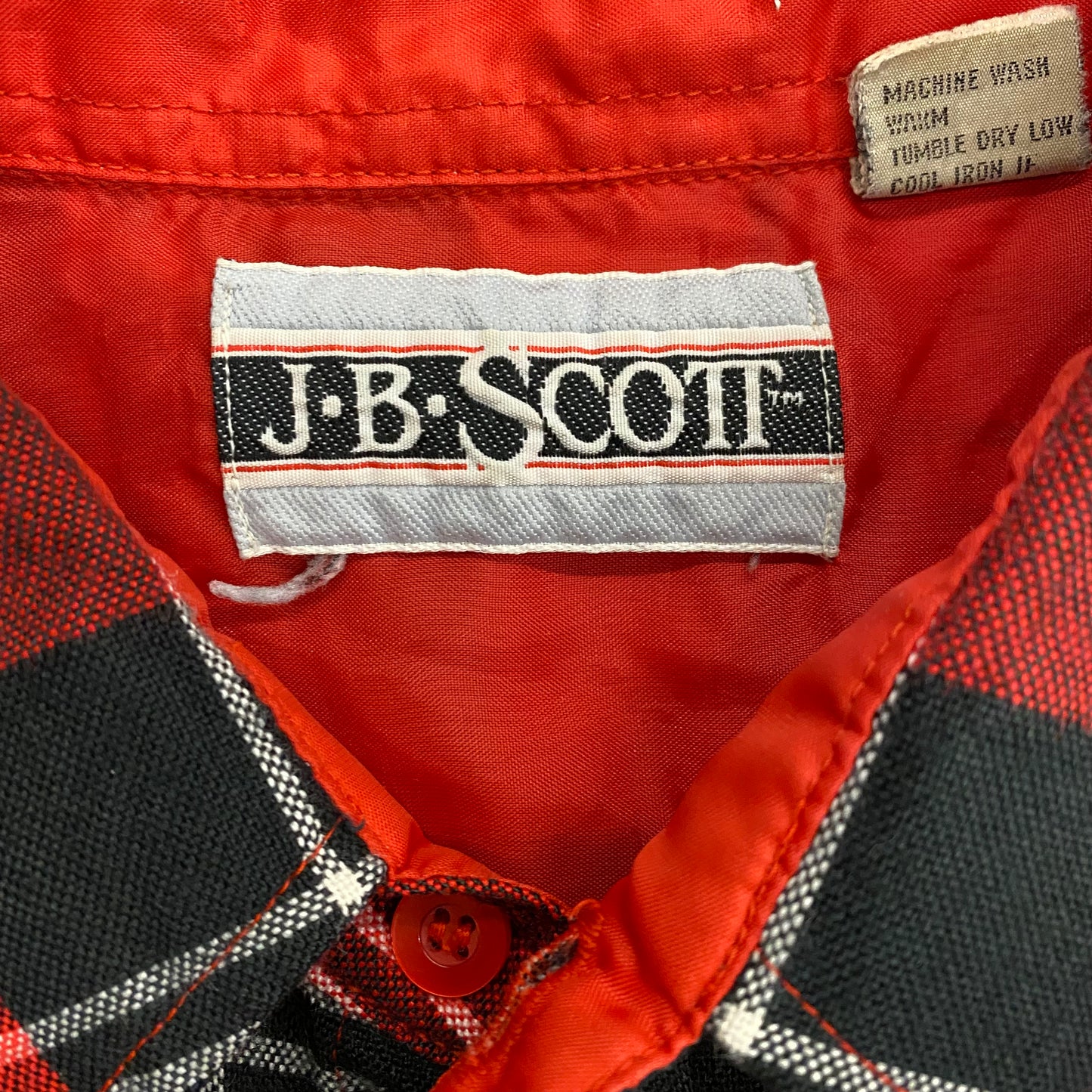 Vintage 90s JB Scott Red & Black Plaid Flannel - Size Large