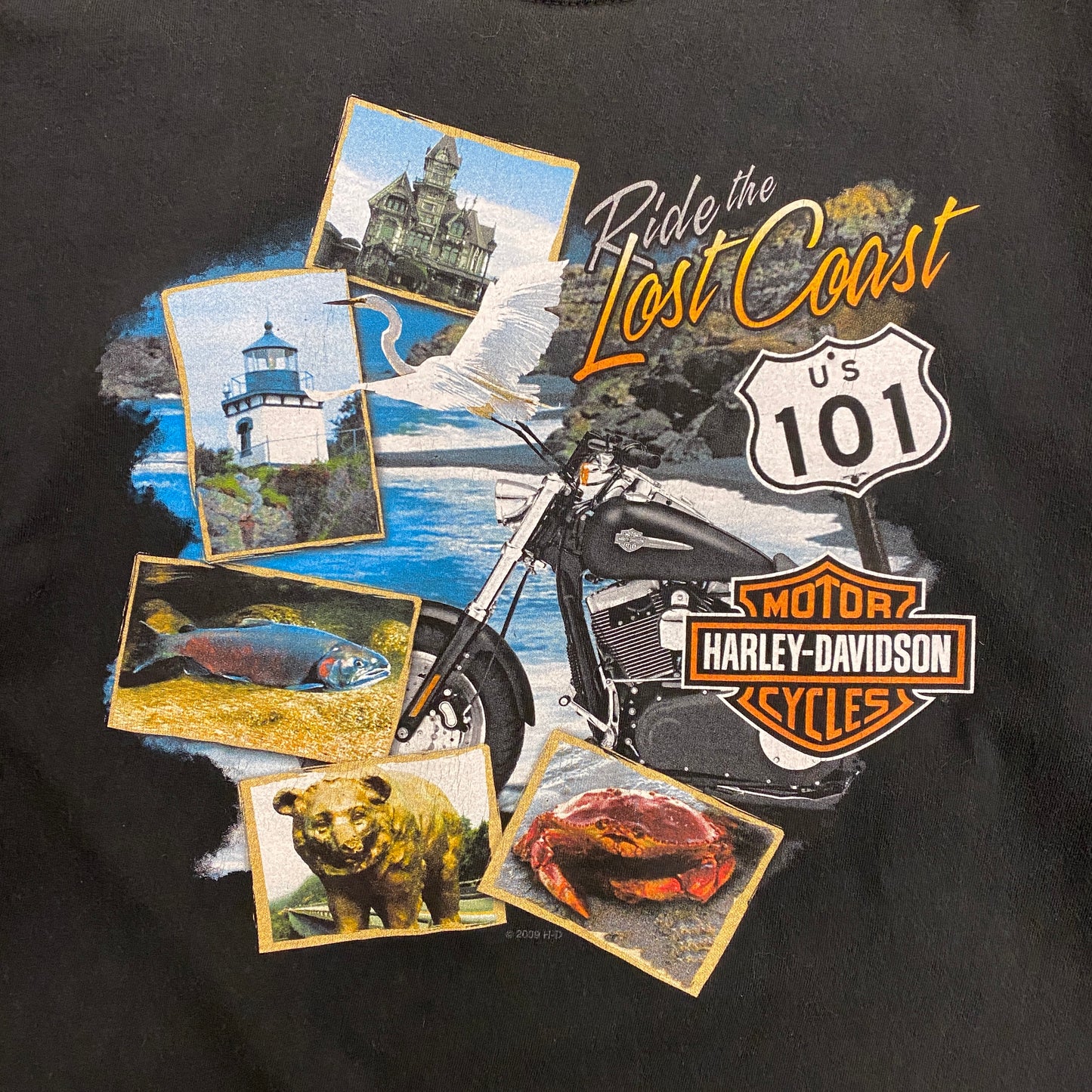 Harley Davidson "Ride the Lost Coast" Eureka CA Long Sleeve Tee - Size Large