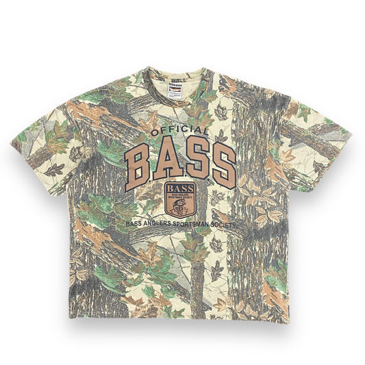 Vintage Bass Anglers Sportsman Society Camouflage Tee - Size XXL