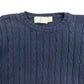 1990s River Trader Cable Knit Navy Blue Sweater - Size Medium