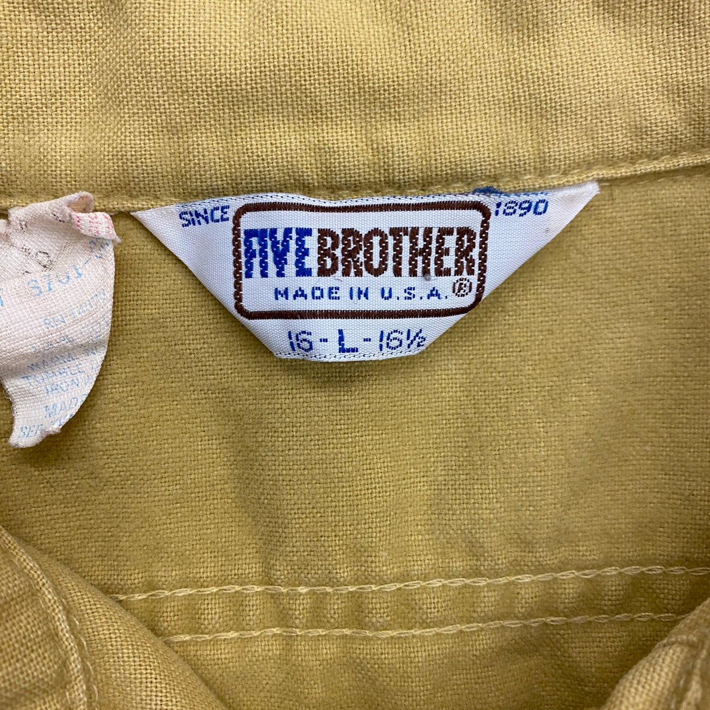 1980s Five Brother Tan Chamois Button Up Shirt - Size Large