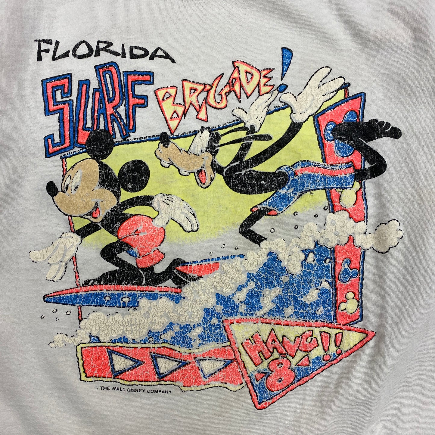 1980s Disney Mickey Mouse & Goofy "Surf Brigade" Tee - Size Large