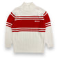 Y2K Southpole Red & White Ribbed Mock Neck Sweater - Size Large