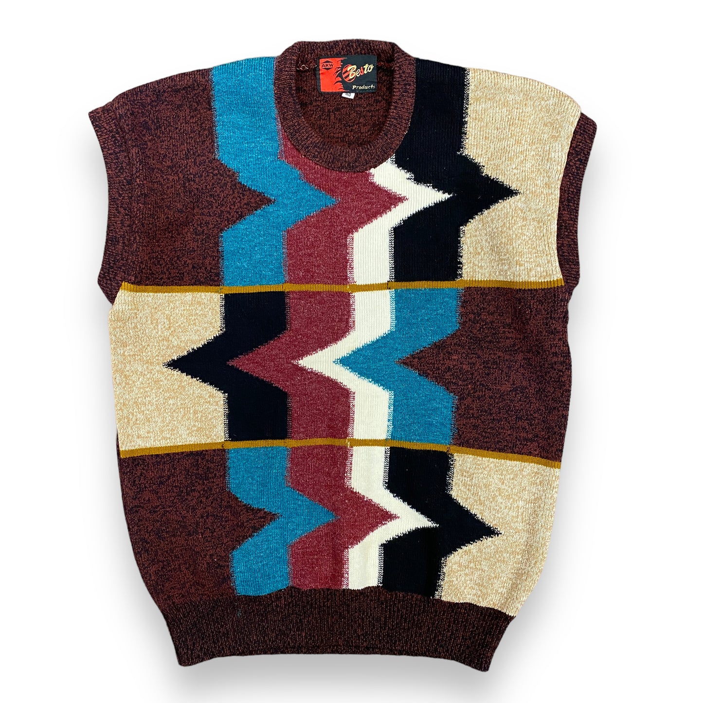 1980s Besto Abstract Sweater Vest - Size Large