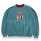 1990s Double Collar Embroidered Cats Sweatshirt - Size XL