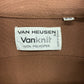 Vintage 1970s Van Heusen "Vanknit" Brown Polyester Shirt - Size Medium